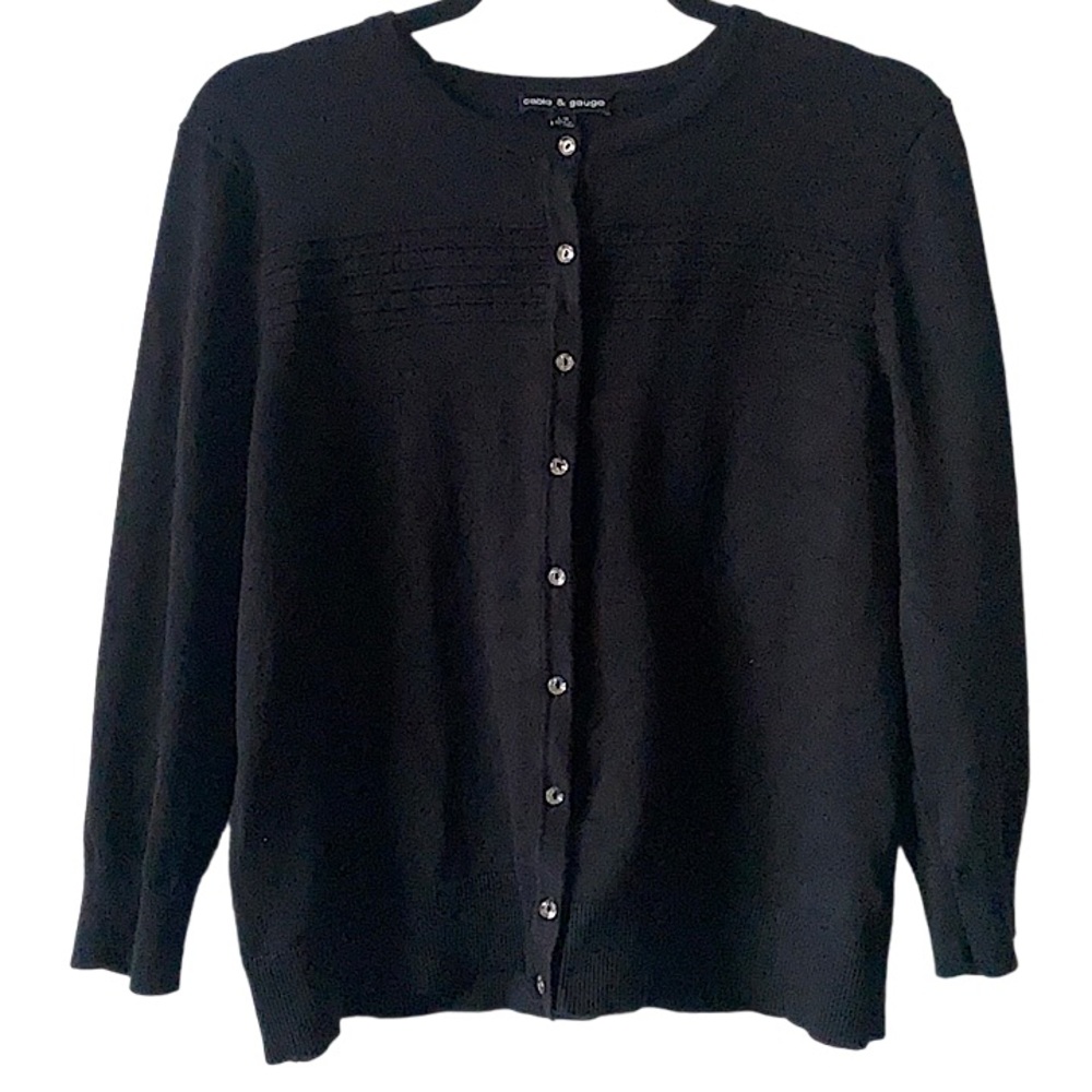 Cable and gauge black cardigan size large